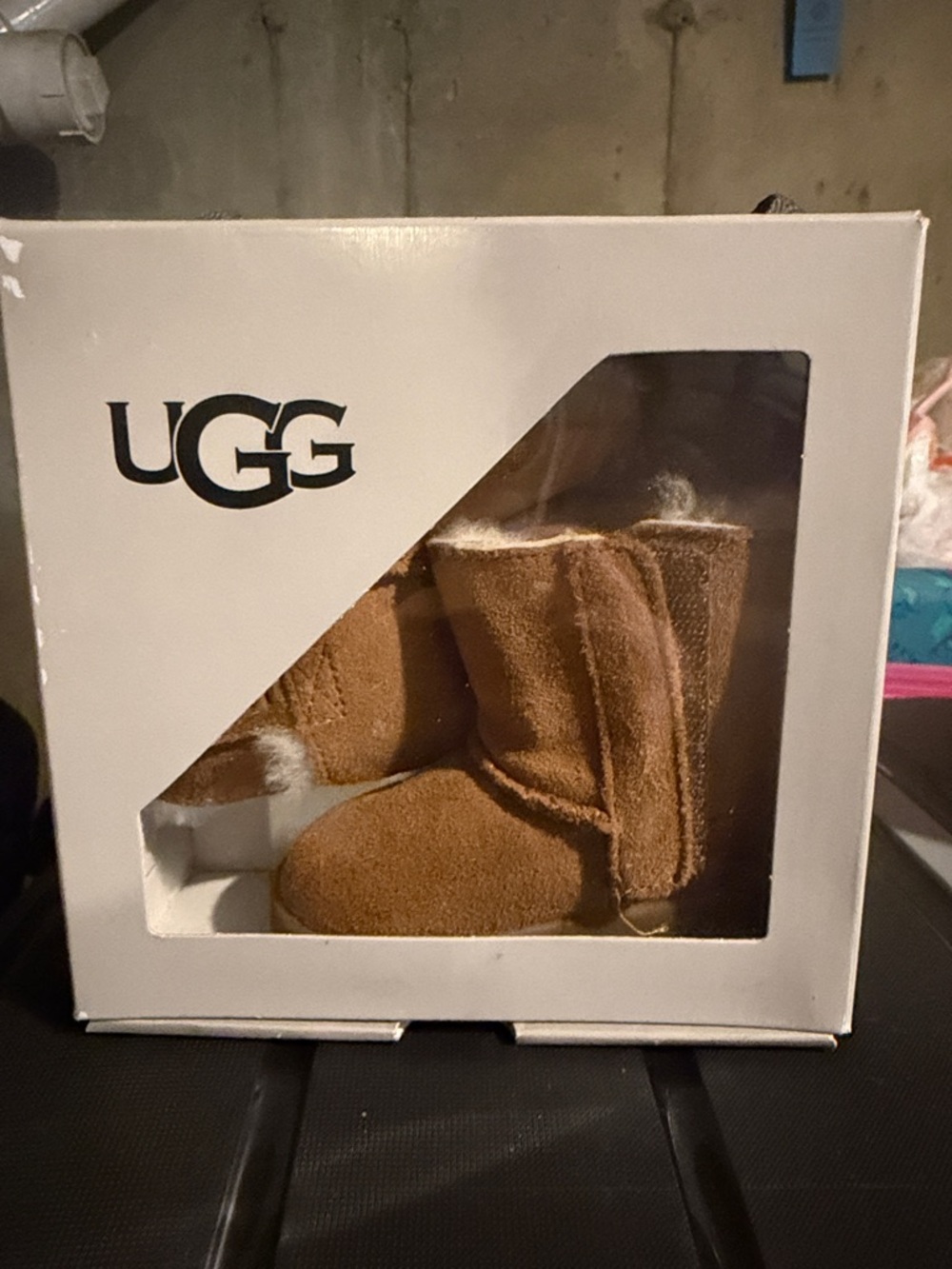 UGG Baby Chestnut Suede Shearling Booties